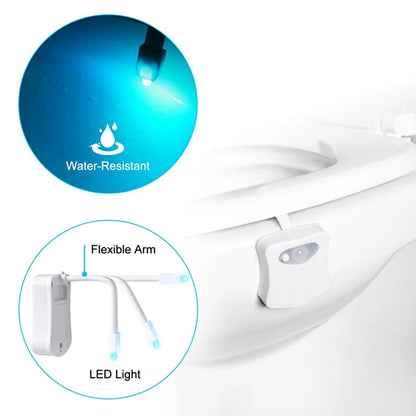 Smart Motion Sensor Toilet Night Light - Waterproof LED Lamp