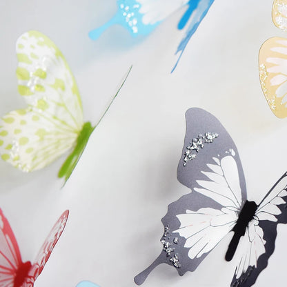 18-Piece 3D Crystal Butterfly Wall Sticker Set