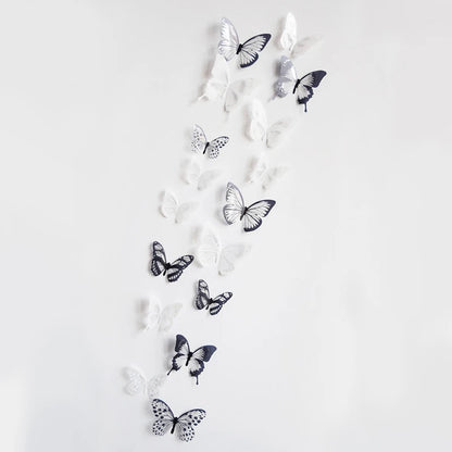 18-Piece 3D Crystal Butterfly Wall Sticker Set