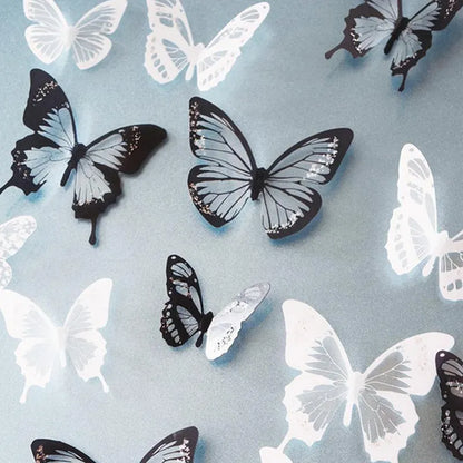 18-Piece 3D Crystal Butterfly Wall Sticker Set