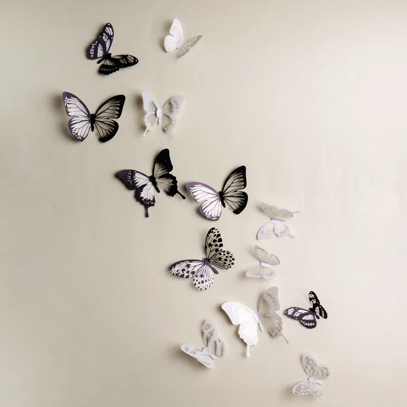 18-Piece 3D Crystal Butterfly Wall Sticker Set