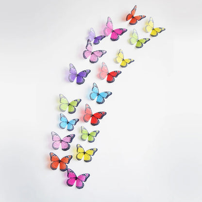 18-Piece 3D Crystal Butterfly Wall Sticker Set