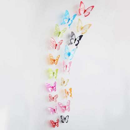 18-Piece 3D Crystal Butterfly Wall Sticker Set