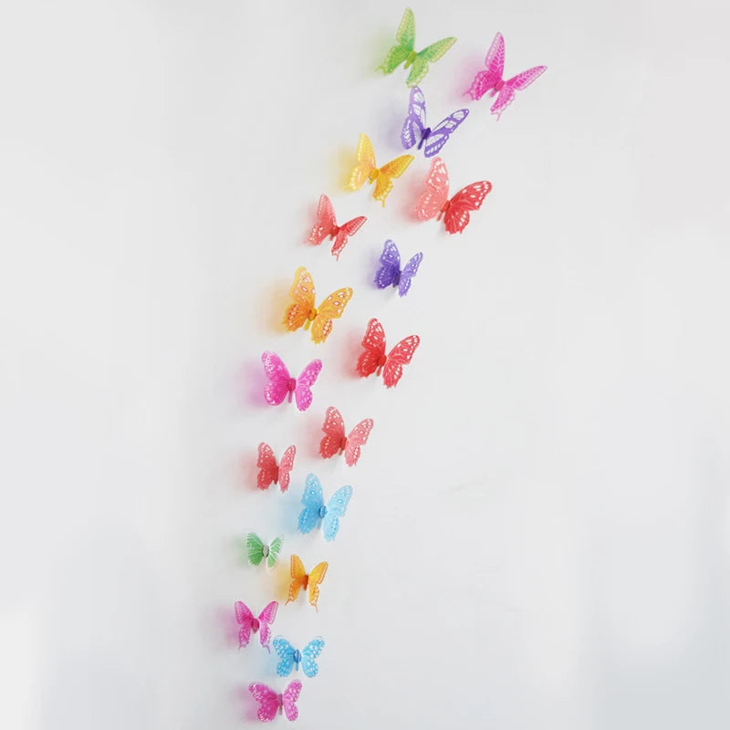 18-Piece 3D Crystal Butterfly Wall Sticker Set