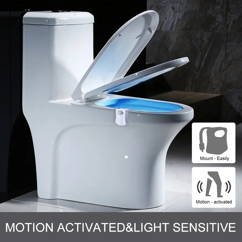 Smart Motion Sensor Toilet Night Light - Waterproof LED Lamp