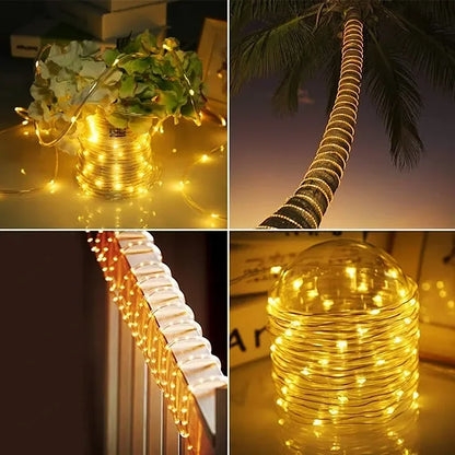 300 LED Solar Rope Light - Waterproof Fairy String Lights