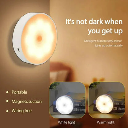 USB Rechargeable PIR Motion Sensor LED Night Light