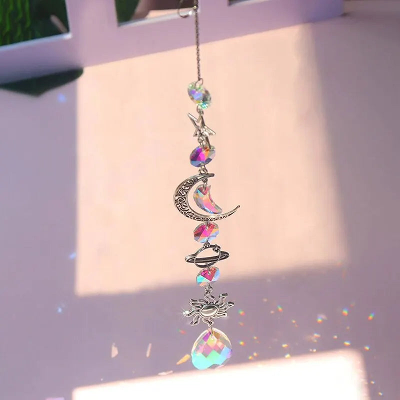 Galaxy Star Moon Crystal Wind Chime Pendant