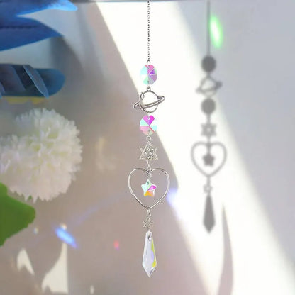 Galaxy Star Moon Crystal Wind Chime Pendant