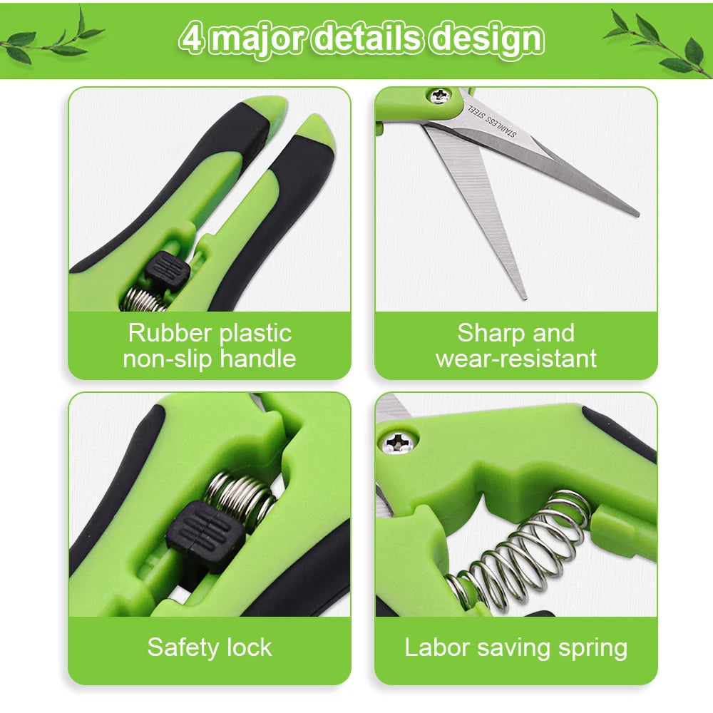 Gardening Pruning Shears - Secateurs for Bonsai, Fruit Picking, and Weeding