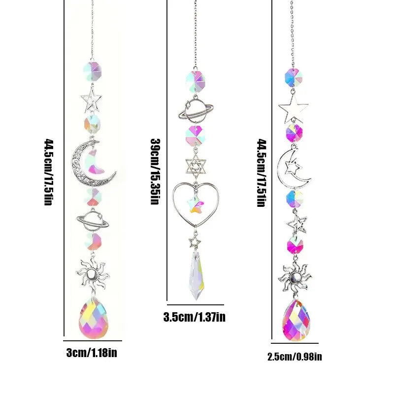 Galaxy Star Moon Crystal Wind Chime Pendant