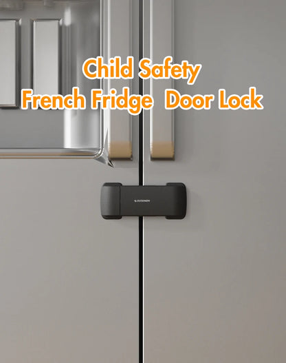 Door Refrigerator/Freezer Lock with Adjustable Cabinet Door Gap Protection for Child Safety