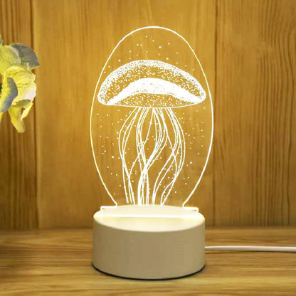 Romantic Love 3D Acrylic LED Lamp - Table Lamp for Home Decor and Parties