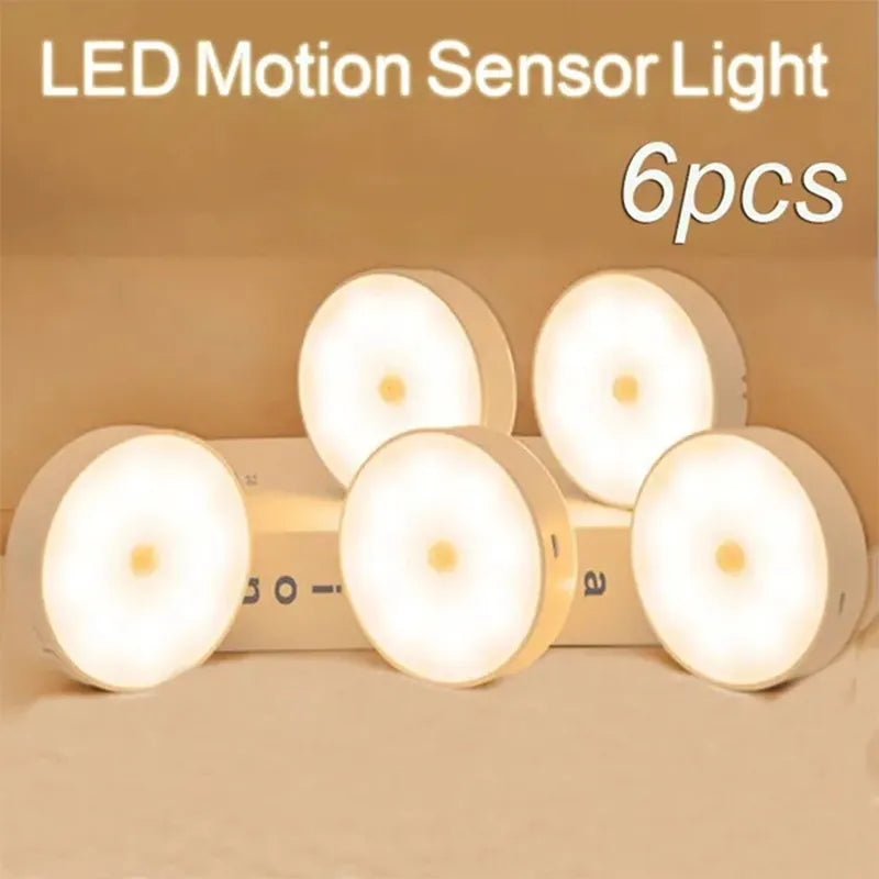 USB Rechargeable PIR Motion Sensor LED Night Light