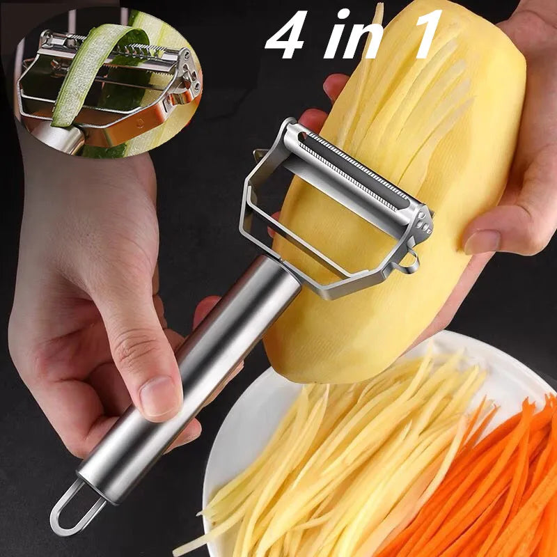 Multifunctional Stainless Steel Kitchen Peeler for Vegetable and Fruit Slicing