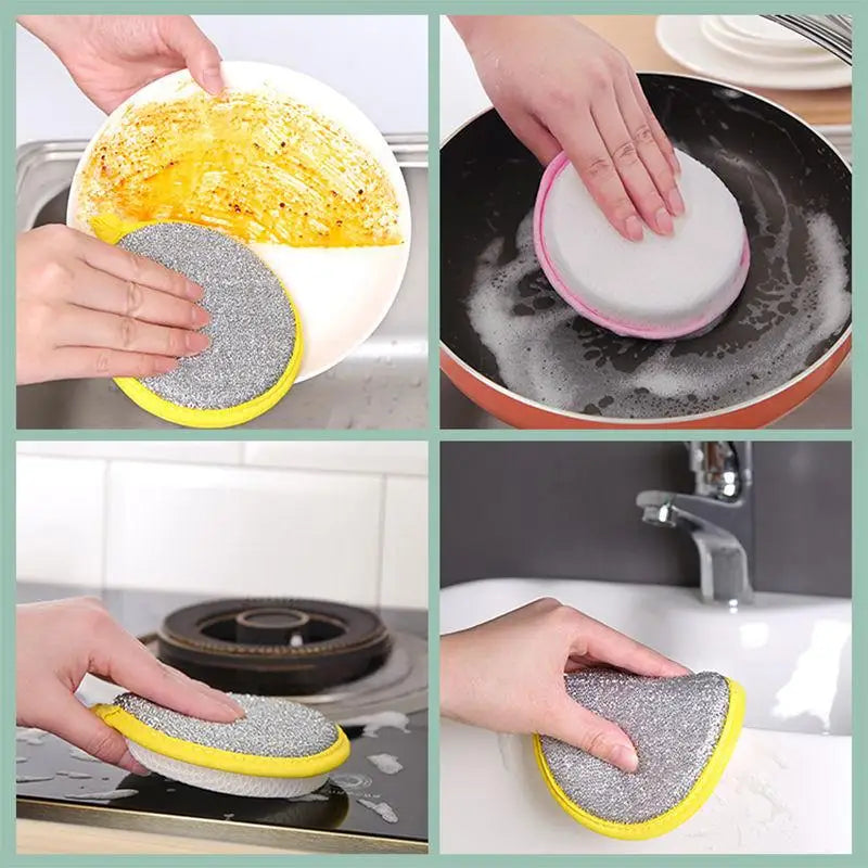 Double-Sided Dishwashing Sponges for Household Cleaning