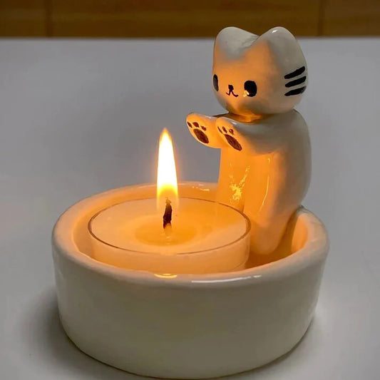 Cute Kitten Candle Holder