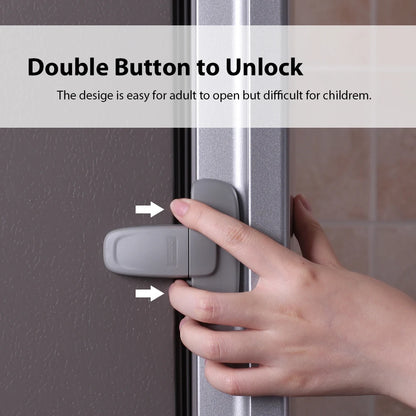 Door Refrigerator/Freezer Lock with Adjustable Cabinet Door Gap Protection for Child Safety