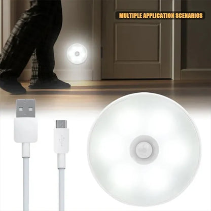 USB Rechargeable PIR Motion Sensor LED Night Light