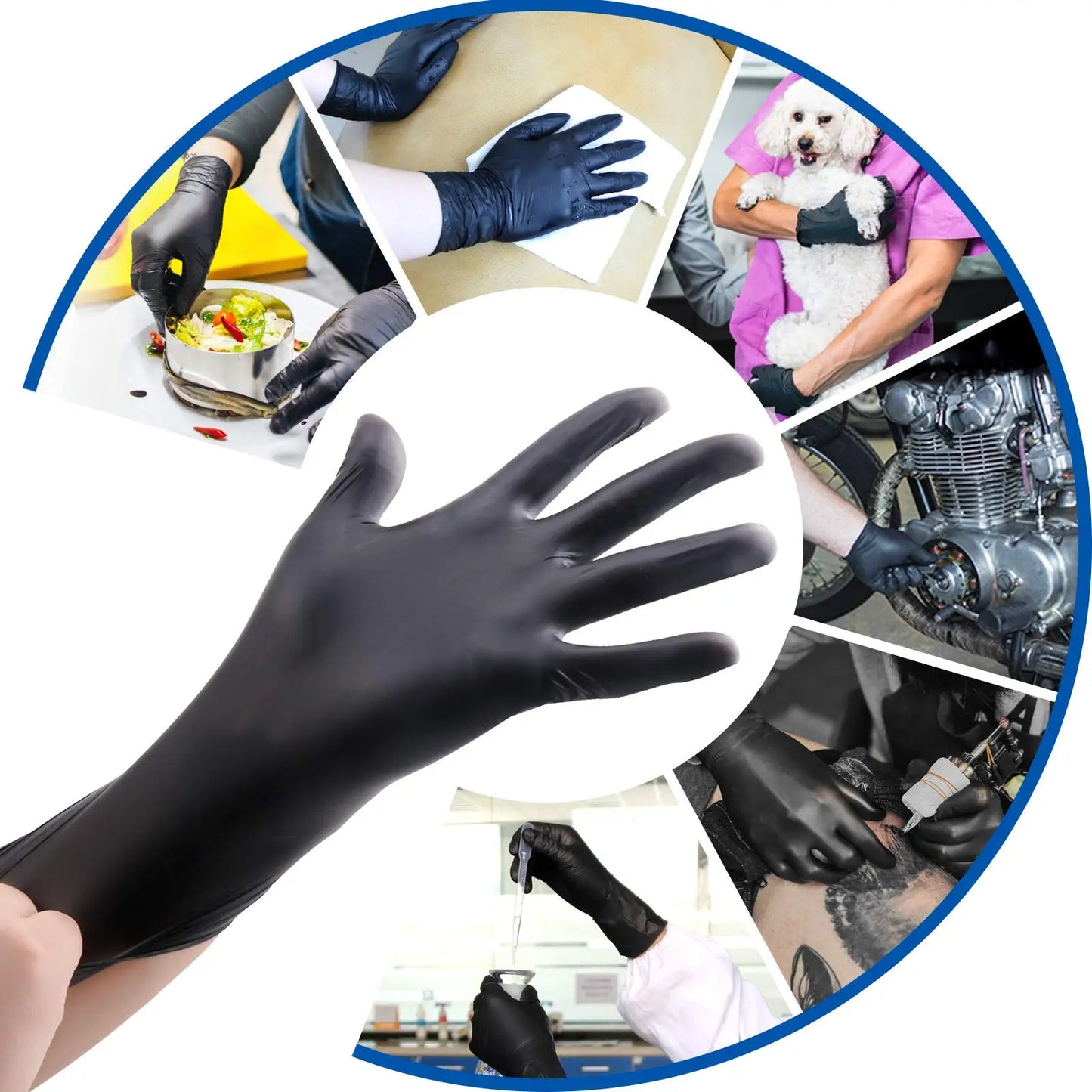 Disposable Black Nitrile Gloves for Household Cleaning, Gardening, and Kitchen Safety