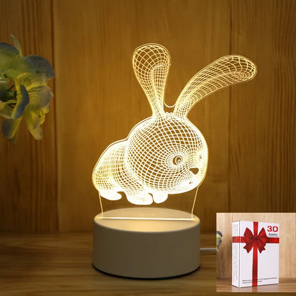 Romantic Love 3D Acrylic LED Lamp - Table Lamp for Home Decor and Parties