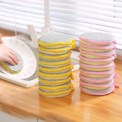 Double-Sided Dishwashing Sponges for Household Cleaning