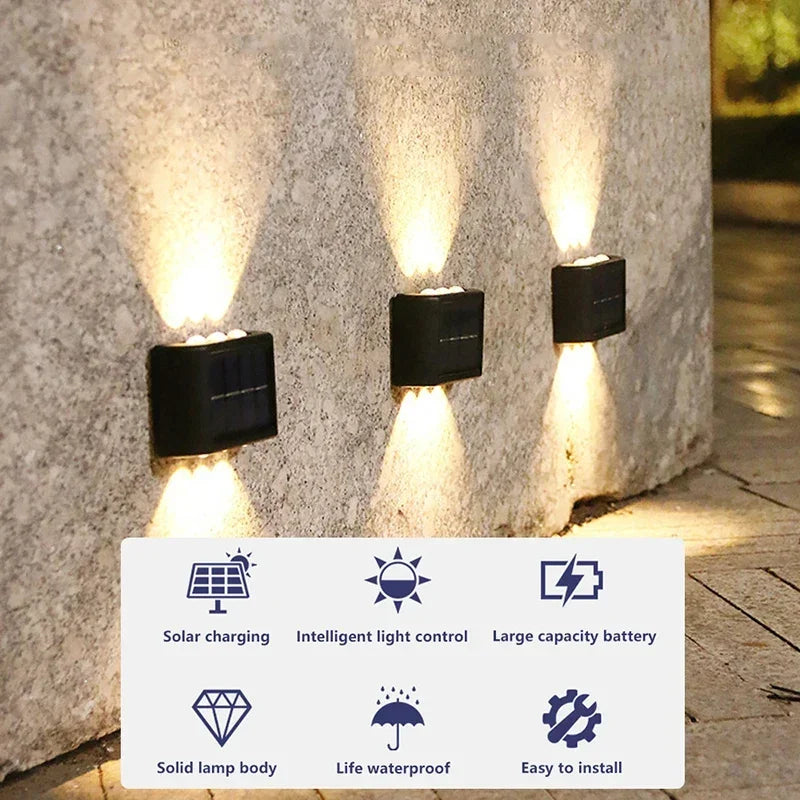 Outdoor Solar Wall Lamp Waterproof, Powered to Illuminate Home Garden Yard Decoration