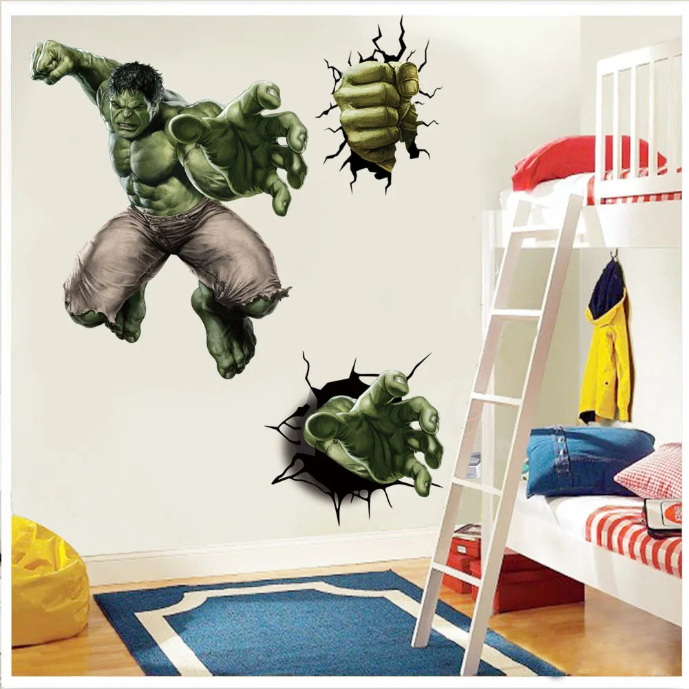 Spiderman, Captain America, Hulk Wall Stickers for Kids' Room