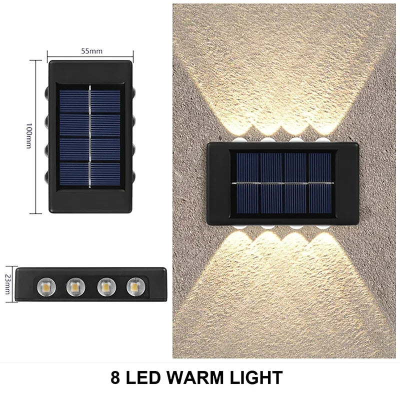 Outdoor Solar Wall Lamp Waterproof, Powered to Illuminate Home Garden Yard Decoration