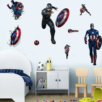 Spiderman, Captain America, Hulk Wall Stickers for Kids' Room