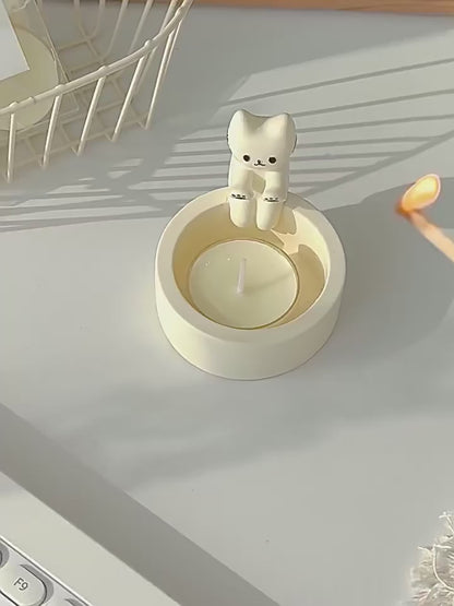 Cute Kitten Candle Holder