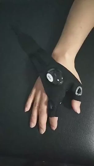 video for Half Hand LED Flashlight Glove